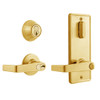 QCI251E605NS4FLS2BF Stanley QCI200 Series Standard Duty Interconnected Double Locking Prepped for SFIC with Sierra Lever in Bright Brass Finish