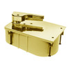 FHM27-95N-LH-605 Rixson 27 Series Heavy Duty Offset Hung Floor Closer with HM Door and Frame Preps in Bright Brass Finish