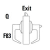 9K30Q16KS3626 Best 9K Series Exit Heavy Duty Cylindrical Lever Locks with Curved Without Return Lever Design in Satin Chrome