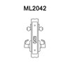 ML2042-LWA-618-CL6 Corbin Russwin ML2000 Series IC 6-Pin Less Core Mortise Entrance Locksets with Lustra Lever in Bright Nickel