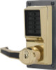 LLP1020M-03 Simplex Exit Trim Lever with Medeco Removable Core Key Override option in Bright Brass finish