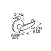 ML2057-NSB-629-CL6 Corbin Russwin ML2000 Series IC 6-Pin Less Core Mortise Storeroom Locksets with Newport Lever in Bright Stainless Steel