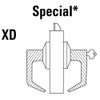 9K37XD16CSTK622 Best 9K Series Special Function Cylindrical Lever Locks with Curved without Return Lever Design Accept 7 Pin Best Core in Black
