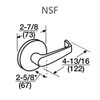 ML2065-NSF-619-LC Corbin Russwin ML2000 Series Mortise Dormitory Locksets with Newport Lever in Satin Nickel