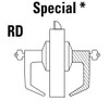 9K37RD16LSTK619 Best 9K Series Special Function Cylindrical Lever Locks with Curved without Return Lever Design Accept 7 Pin Best Core in Satin Nickel