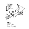 ML2024-PSB-626-CL6 Corbin Russwin ML2000 Series IC 6-Pin Less Core Mortise Entrance Locksets with Princeton Lever in Satin Chrome