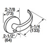 ML2010-PSF-618-M31 Corbin Russwin ML2000 Series Mortise Passage Trim Pack with Princeton Lever in Bright Nickel