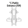 45H7C17LS622 Best 40H Series Public Entrance without Deadbolt Heavy Duty Mortise Lever Lock with Gull Wing LH in Black