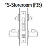 45H7S12H629 Best 40H Series Storeroom with Deadbolt Heavy Duty Mortise Lever Lock with Solid Tube with No Return in Bright Stainless Steel