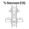 45H7S15R606 Best 40H Series Storeroom with Deadbolt Heavy Duty Mortise Lever Lock with Contour with Angle Return Style in Satin Brass