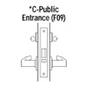 45H7C3R618 Best 40H Series Public Entrance without Deadbolt Heavy Duty Mortise Lever Lock with Solid Tube Return Style in Bright Nickel
