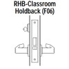 45H7RHB12J622 Best 40H Series Classroom Holdback Heavy Duty Mortise Lever Lock with Solid Tube with No Return in Black