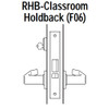 45H7RHB17LJ626 Best 40H Series Classroom Holdback Heavy Duty Mortise Lever Lock with Gull Wing LH in Satin Chrome
