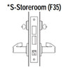 45H7S16J618 Best 40H Series Storeroom with Deadbolt Heavy Duty Mortise Lever Lock with Curved with No Return in Bright Nickel