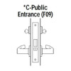 45H7C14J690 Best 40H Series Public Entrance without Deadbolt Heavy Duty Mortise Lever Lock with Curved with Return Style in Dark Bronze