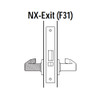 45H0NX15R619 Best 40H Series Exit Function Heavy Duty Mortise Lever Lock with Contour with Angle Return Style in Satin Nickel