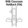 45H7RHB17LM626 Best 40H Series Classroom Holdback Heavy Duty Mortise Lever Lock with Gull Wing LH in Satin Chrome