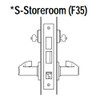 45H7S15M605 Best 40H Series Storeroom with Deadbolt Heavy Duty Mortise Lever Lock with Contour with Angle Return Style in Bright Brass