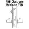 45H7RHB17LN613 Best 40H Series Classroom Holdback Heavy Duty Mortise Lever Lock with Gull Wing LH in Oil Rubbed Bronze