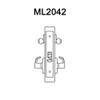 ML2042-NSP-605-CL6 Corbin Russwin ML2000 Series IC 6-Pin Less Core Mortise Entrance Locksets with Newport Lever in Bright Brass