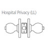 8K30LL6ASTK626 Best 8K Series Hospital Privacy Heavy Duty Cylindrical Knob Locks with Tulip Style in Satin Chrome
