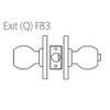 8K30Q6ASTK605 Best 8K Series Exit Heavy Duty Cylindrical Knob Locks with Tulip Style in Bright Brass