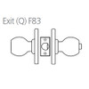 8K30Q4ASTK626 Best 8K Series Exit Heavy Duty Cylindrical Knob Locks with Round Style in Satin Chrome