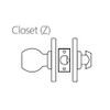 8K30Z6CS3626 Best 8K Series Closet Heavy Duty Cylindrical Knob Locks with Tulip Style in Satin Chrome