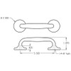 36-605 Don Jo Cast Door Pull with 5-1/2 inch center to center length