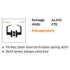 ALX10-SAT-626 Schlage ALX Series - Saturn Style Lock with Passage Latch Function in Satin Chromium Plated