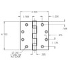 PB74545-639 Don Jo Full Mortise Plain Bearing Dimensional View