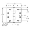 BB74545-652 Don Jo Full Mortise Ball Bearing Dimensional View