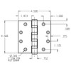 HWBB84545-626 Don Jo Full Mortise Ball Bearing Dimensional View