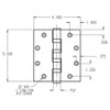 HWBB75045-652 Don Jo Full Mortise Ball Bearing Dimensional View