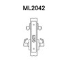 ML2042-LWP-606-CL7 Corbin Russwin ML2000 Series IC 7-Pin Less Core Mortise Entrance Locksets with Lustra Lever in Satin Brass