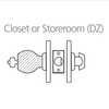 8K47DZ6AS3625 Best 8K Series Closet or Storeroom Heavy Duty Cylindrical Knob Locks with Tulip Style in Bright Chrome