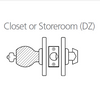 8K47DZ4DSTK626 Best 8K Series Closet or Storeroom Heavy Duty Cylindrical Knob Locks with Round Style in Satin Chrome