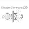 8K37DZ4AS3626 Best 8K Series Closet or Storeroom Heavy Duty Cylindrical Knob Locks with Round Style in Satin Chrome