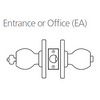 8K57EA4DS3611 Best 8K Series Entrance or Office Heavy Duty Cylindrical Knob Locks with Round Style in Bright Bronze