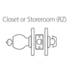 8K57RZ6CS3605 Best 8K Series Closet or Storeroom Heavy Duty Cylindrical Knob Locks with Tulip Style in Bright Brass