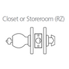 8K37RZ4ASTK611 Best 8K Series Closet or Storeroom Heavy Duty Cylindrical Knob Locks with Round Style in Bright Bronze
