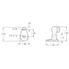 1452-605 Don Jo Door Stop Dimensional View 1452-605 Don Jo Door Stop Dimensional View