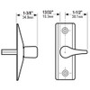 4565-502-121 Adams Rite Deadlatch Handle Dimensional View