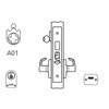 ML2073-RWN-618-M31 Corbin Russwin ML2000 Series Mortise Classroom Security Trim Pack with Regis Lever and Deadbolt in Bright Nickel