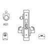 ML2073-RWM-629-LC Corbin Russwin ML2000 Series Mortise Classroom Security Locksets with Regis Lever and Deadbolt in Bright Stainless Steel