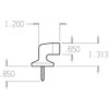 1430-620 Don Jo Door Stop Dimensional View