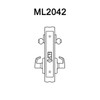 ML2042-LSM-606-CL6 Corbin Russwin ML2000 Series IC 6-Pin Less Core Mortise Entrance Locksets with Lustra Lever in Satin Brass