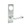 ML2082-LSN-618-CL6 Corbin Russwin ML2000 Series IC 6-Pin Less Core Mortise Dormitory or Exit Locksets with Lustra Lever with Deadbolt in Bright Nickel