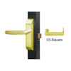 4600-03-611-US3 Adams Rite Heavy Duty Square Deadlatch Handles in Bright Brass Finish