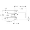 T9103-609 Don Jo 2-3/4" Extended Lip T-Strike Dimensional View